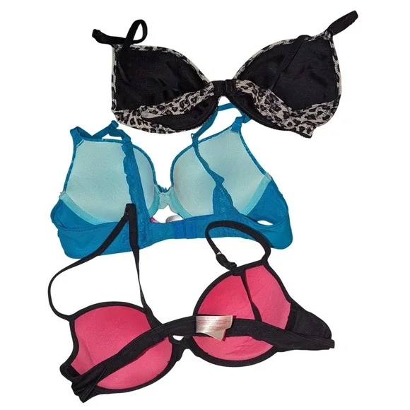 Assorted Bras Bundle Victoria Secret Pink Puma Sports Bra Blue Leopard 36B 36A - Picture 2 of 15